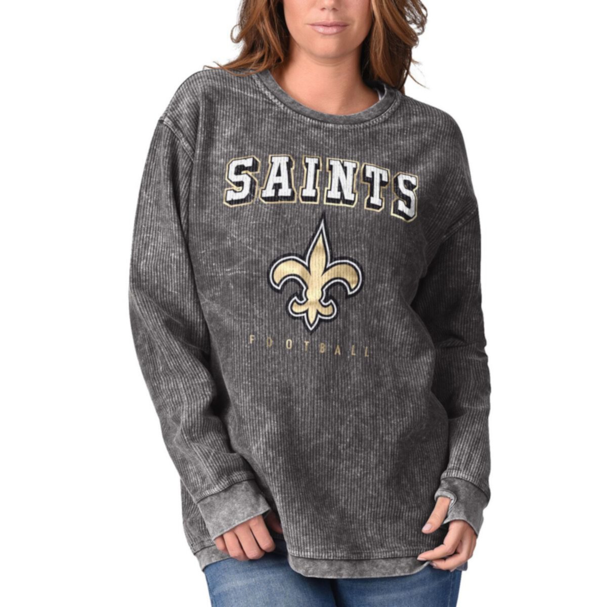 Женская Толстовка G-III 4Her by Carl Banks Черная New Orleans Saints Comfy Cord In The Style