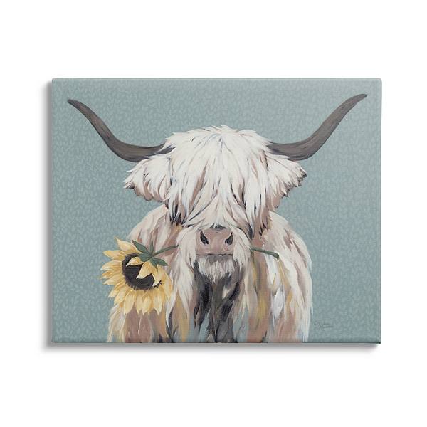 Stupell Home Decor Cattle Biting Sunflower Canvas Wall Art Stupell Home Decor