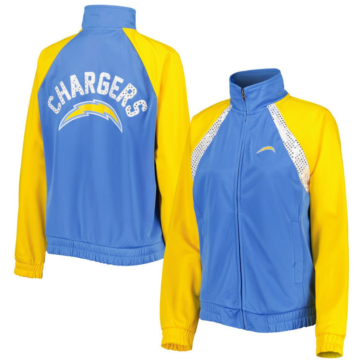 Женская Куртка G-III 4Her by Carl Banks Los Angeles Chargers Confetti Raglan Full-Zip In The Style