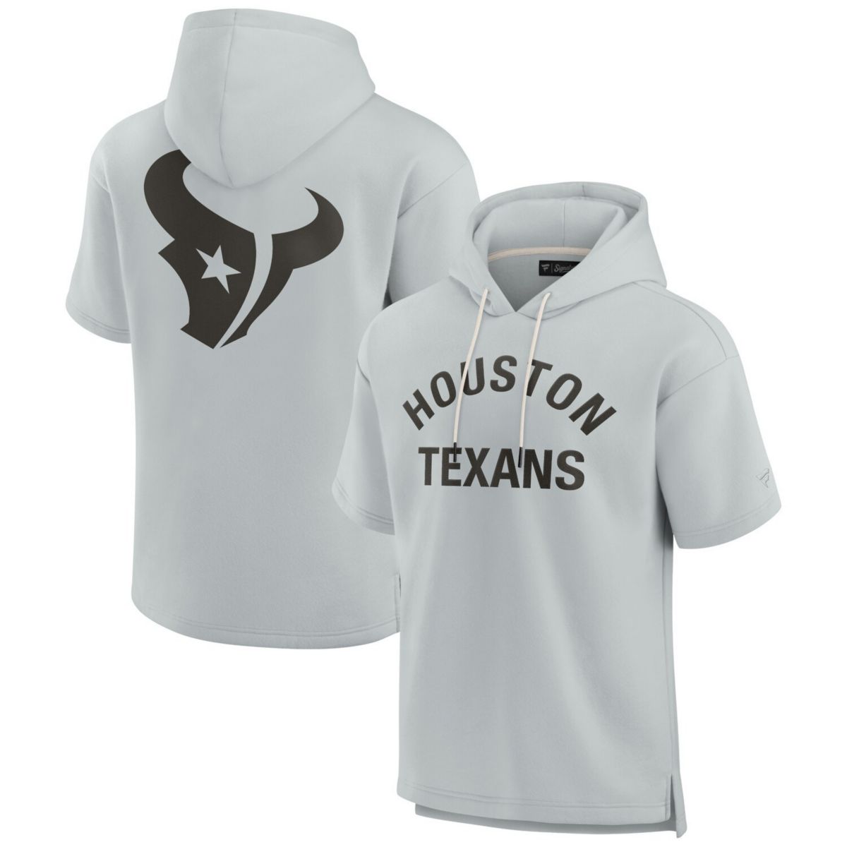Unisex Fanatics Signature Gray Houston Texans Elements Super Soft Fleece Short Sleeve Pullover Hoodie Fanatics Signature