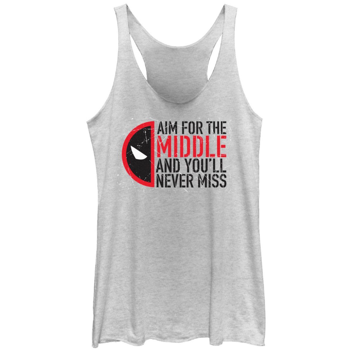 Juniors' Marvel Deadpool And Wolverine Aim for the Middle Graphic Racerback Tank Top Marvel