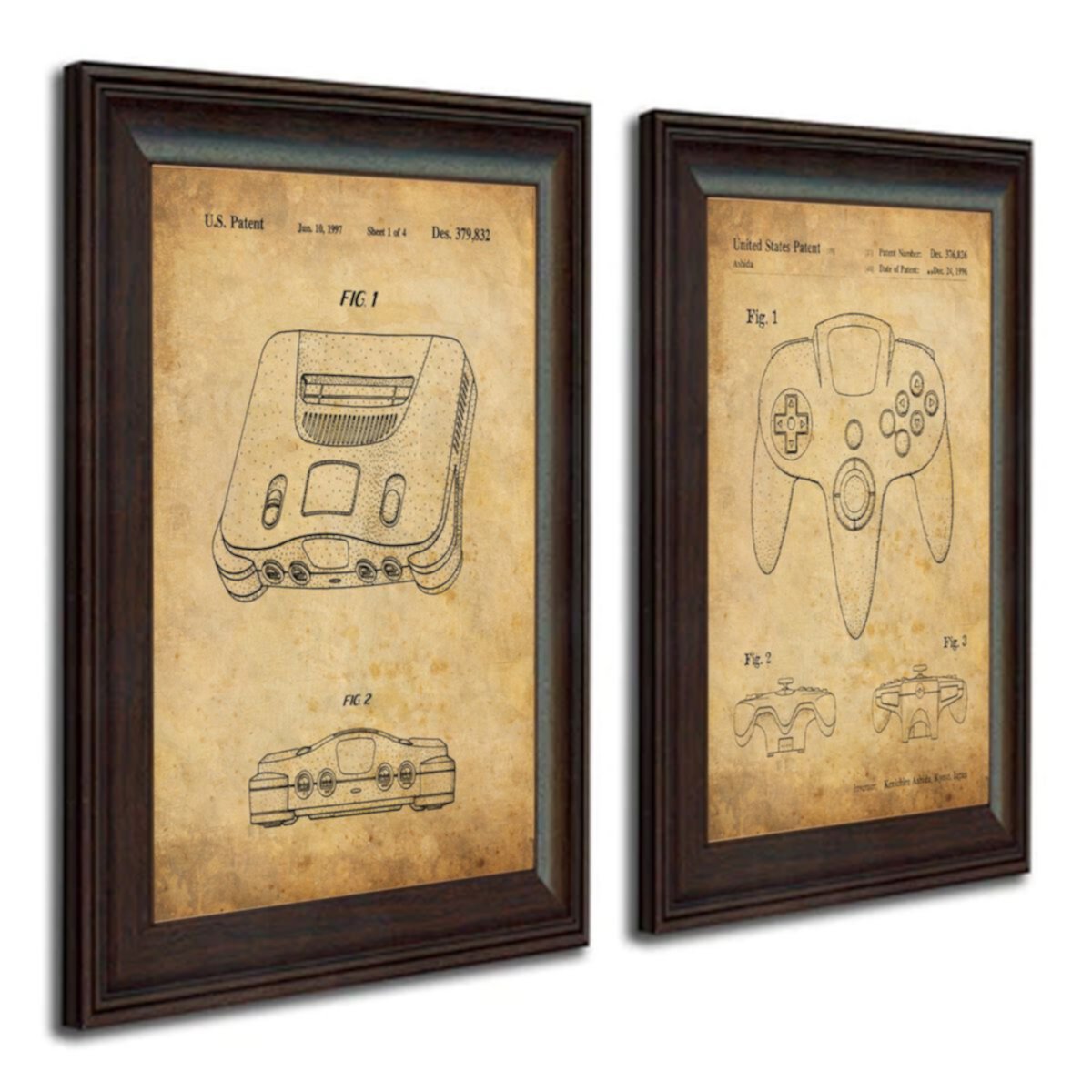 Personal-Prints Nintendo Video Game Patent 2-piece Framed Wall Art Set Personal-Prints