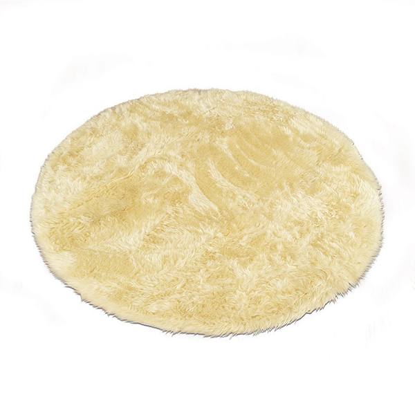 Walk on Me Faux Fur Super Soft 5 ft. Round Area Rug Made in France Walk on Me