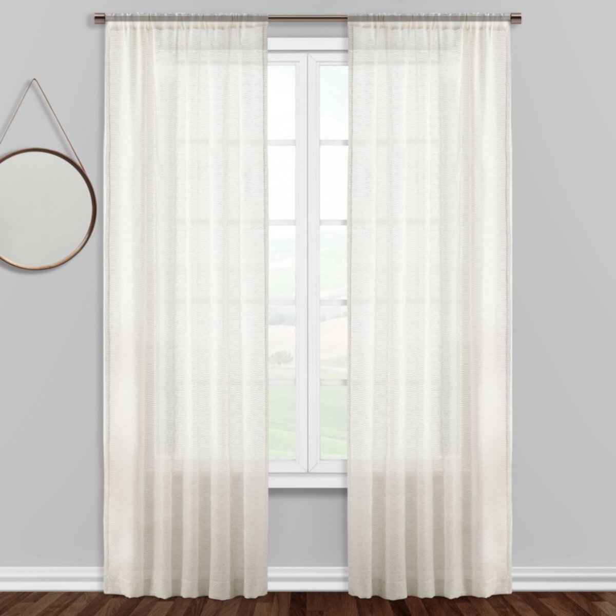 B. Smith Venzia Linen Blend Sheer Window Curtain Panel B. Smith