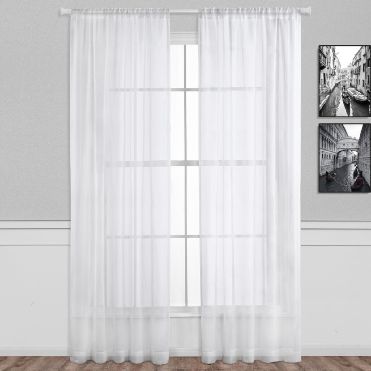 B. Smith Cosmo Linen Look Sheer Set of 2 Window Curtain Panels B. Smith