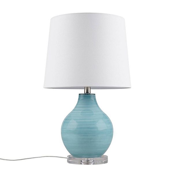 Hampton Hill Maelle Blue Aqua Swirl Blown Glass Table Lamp 510 Design