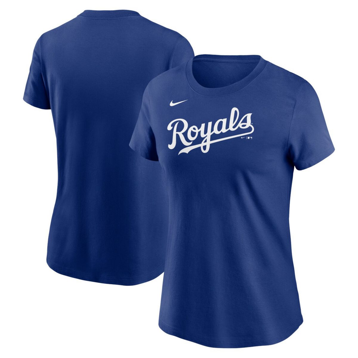 Women's Nike  Royal Kansas City Royals Wordmark T-Shirt Nitro USA