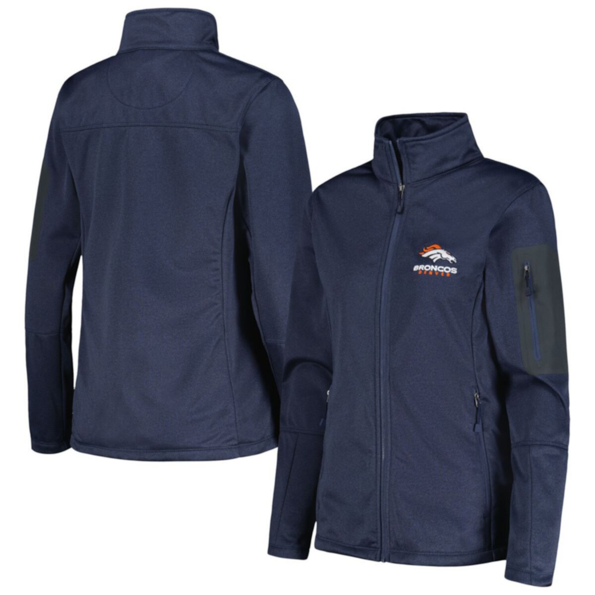 Женская Куртка Dunbrooke Heather Navy Denver Broncos Freestyle с Тефлоновым Покрытием и Полной Молнией Unbranded