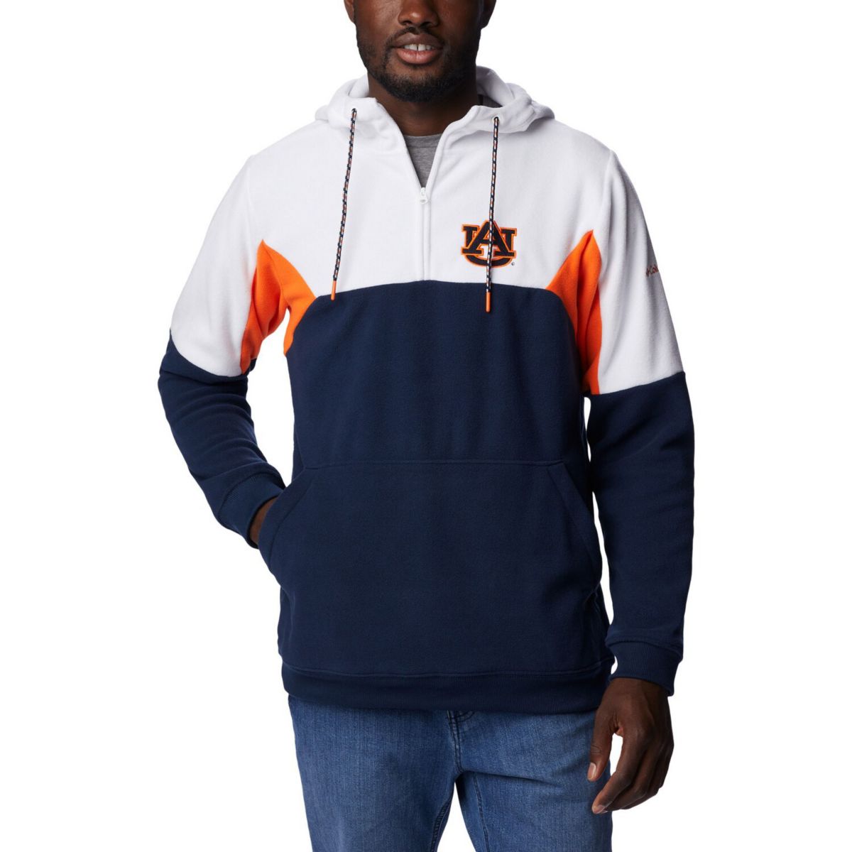 Мужская Толстовка Columbia Navy Auburn Tigers Lodge Quarter-Zip Unbranded