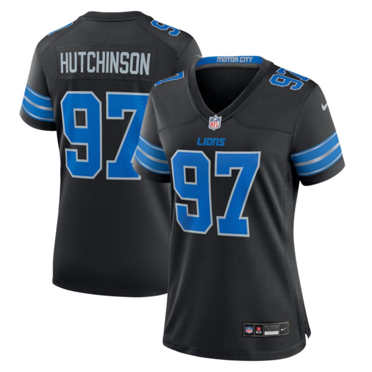 Женская Футболка Nike Aidan Hutchinson Черная Detroit Lions 2-й Альтернативный Игра Nike