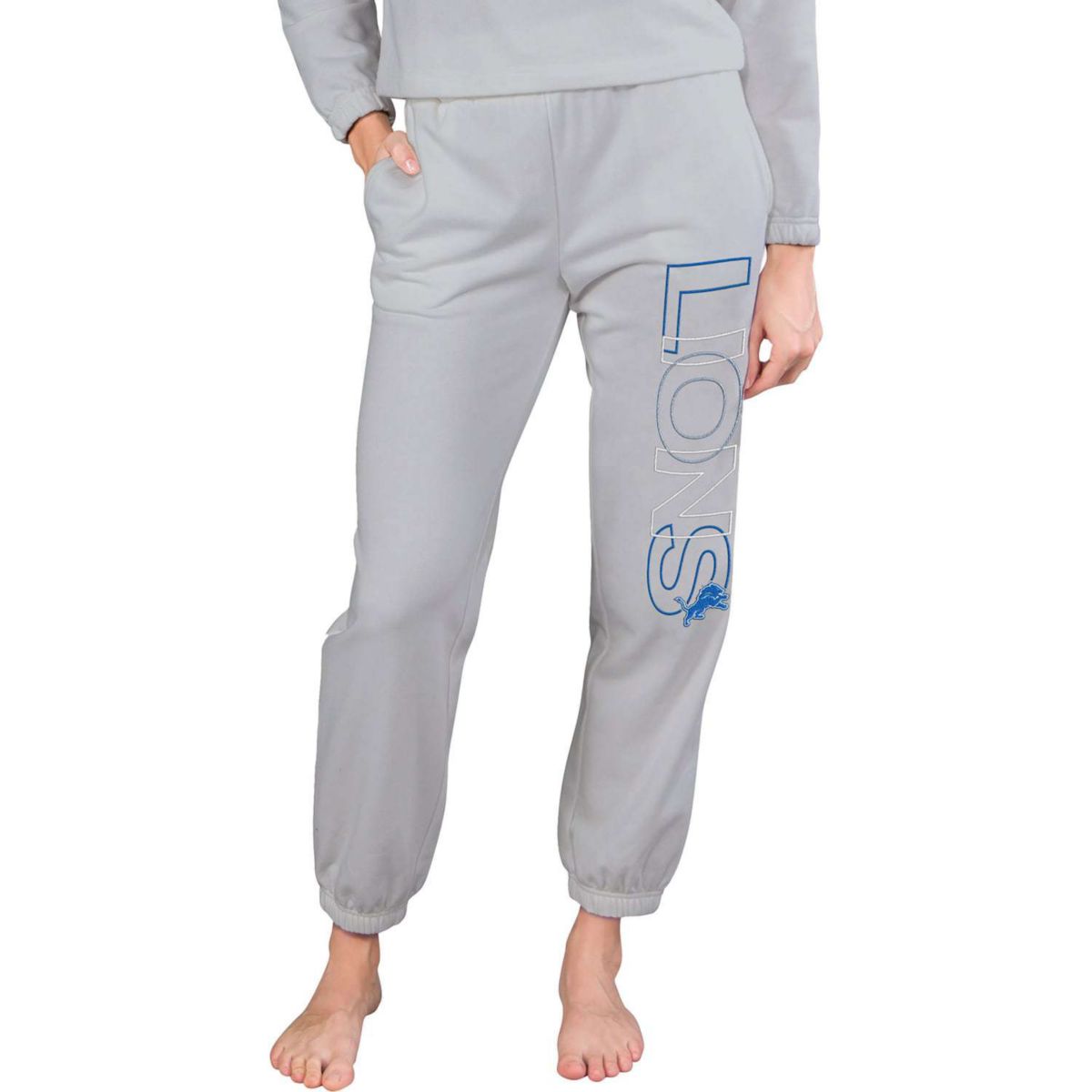 Женские Повседневные брюки Concepts Sport Серые Detroit Lions Sunray French Terry Unbranded