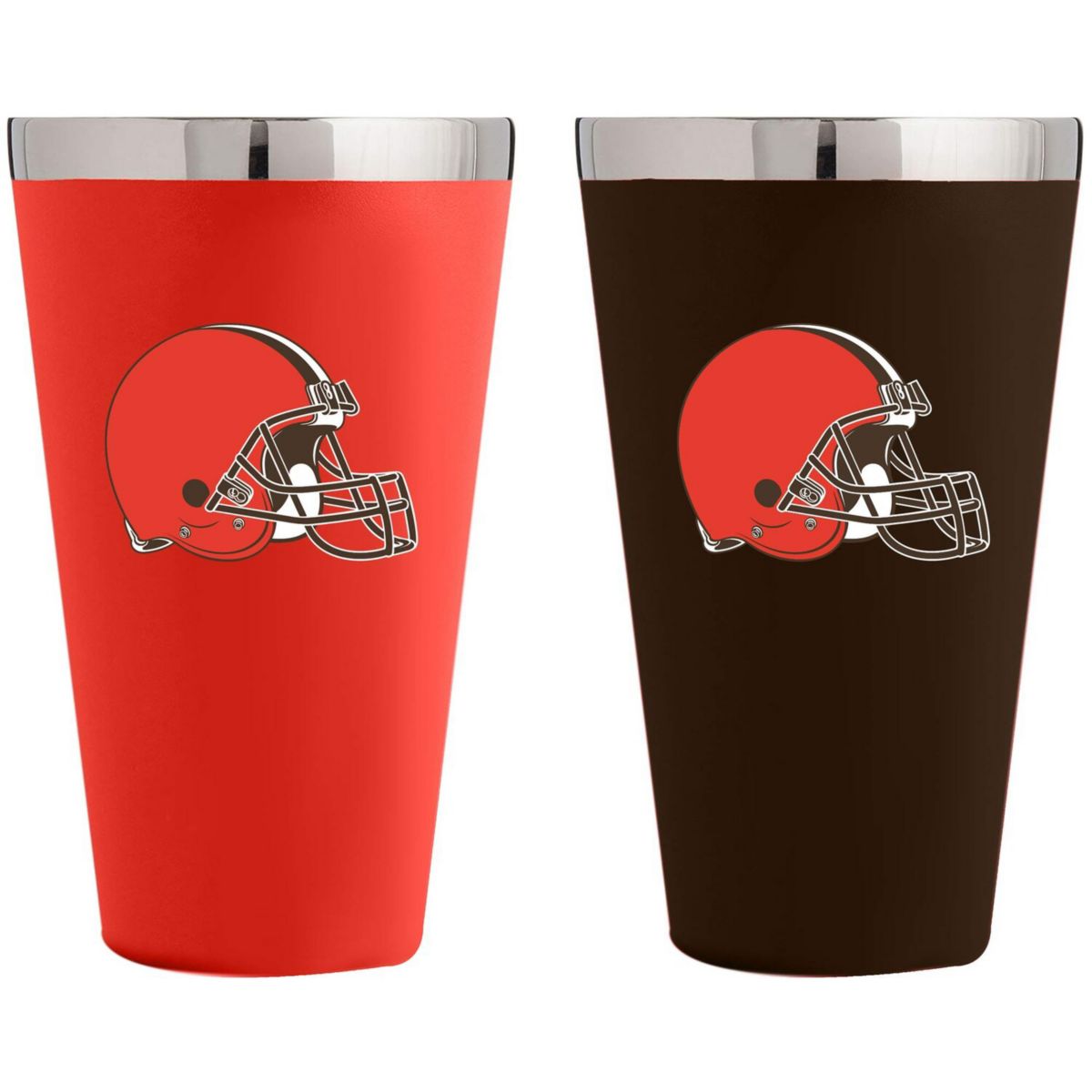 Cleveland Browns Team Color 2-Pack 16oz. Pint Glass Set Unbranded