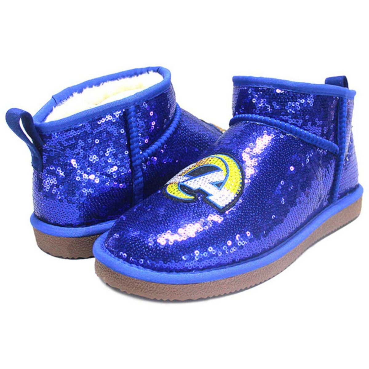 Women's Cuce  Royal Los Angeles Rams Sequin Ankle Boots Cuce