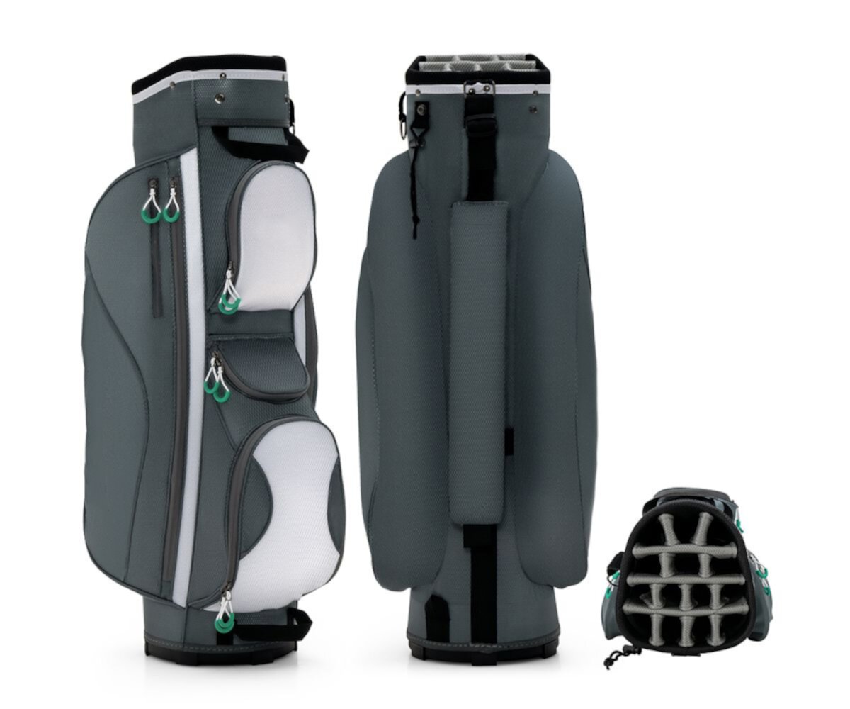 14 Dividers Golf Cart Bag With 7 Zippered Pocket Slickblue