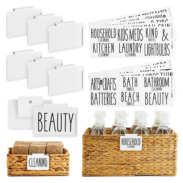 Talented Kitchen 8 Pack Metal Basket Labels Clip On Holders With 70 Labels Talented Kitchen