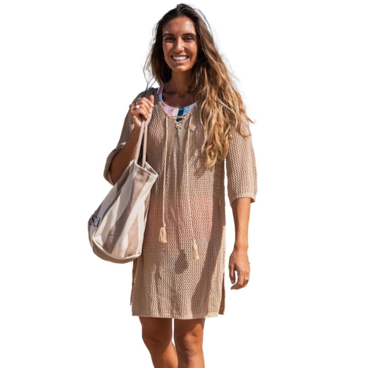 Women's Crochet Beach Cover Up Dress Calypsa LLC