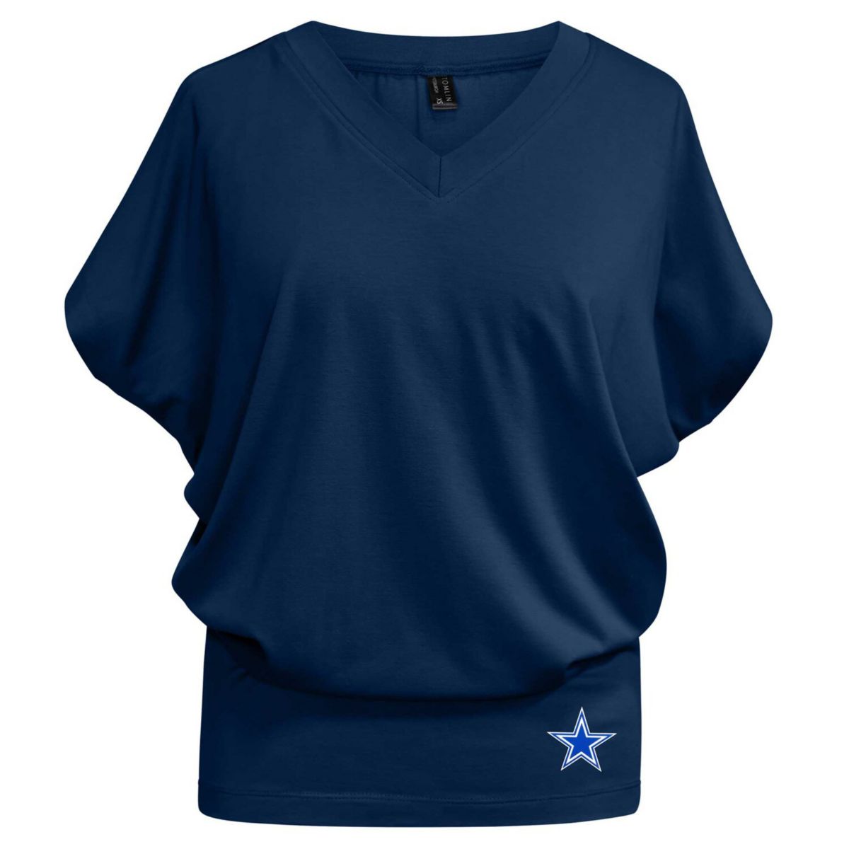 Women's Kiya Tomlin Navy Dallas Cowboys Blousy V-Neck T-Shirt Kiya Tomlin