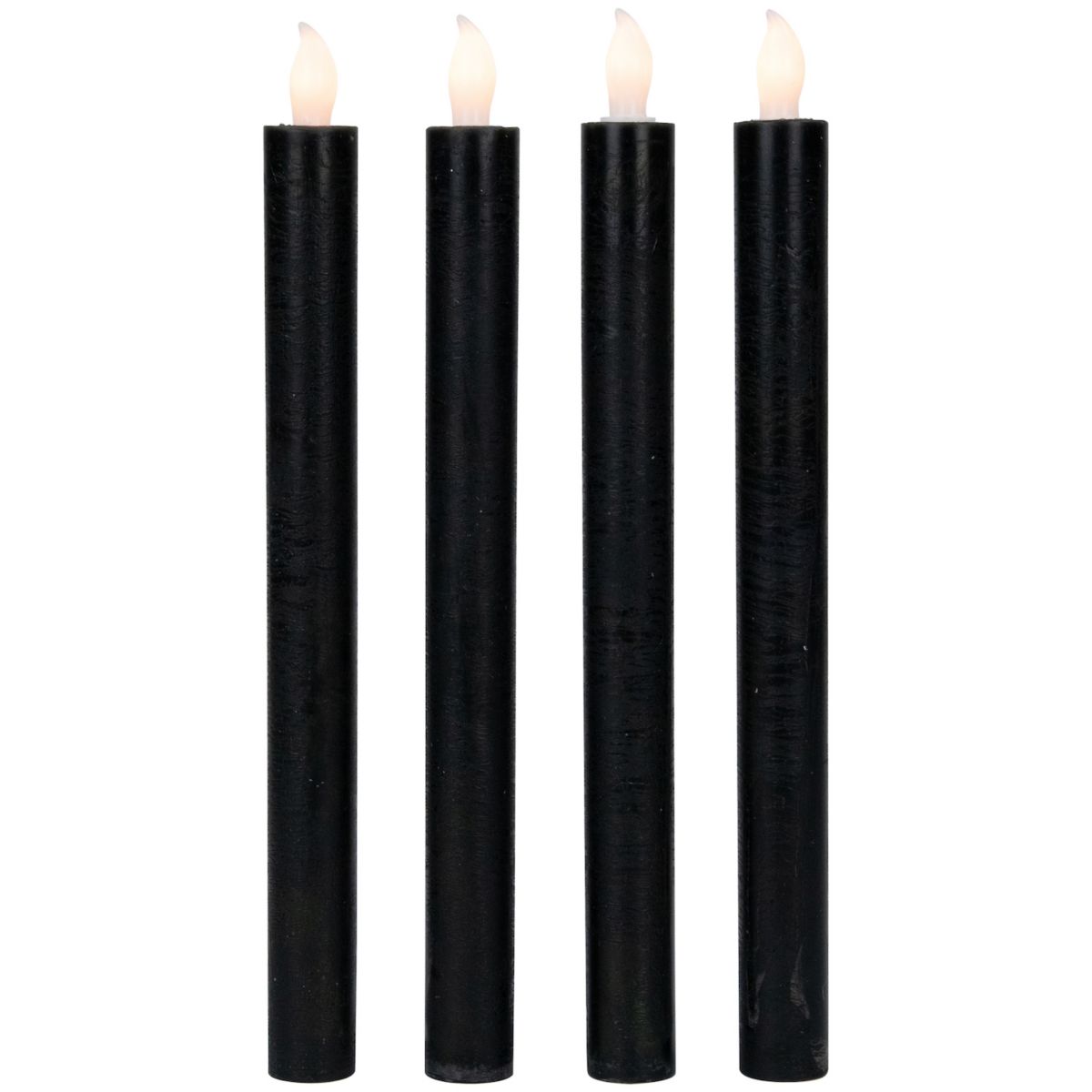 Northlight 4-Piece Solid Black Flickering Flameless LED Taper Candles Halloween Decoration Set Northlight