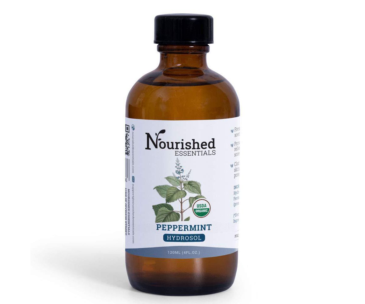 Organic Peppermint Hydrosol Refreshing Essential Oil Spray For Feet And Body Nourished Essentials