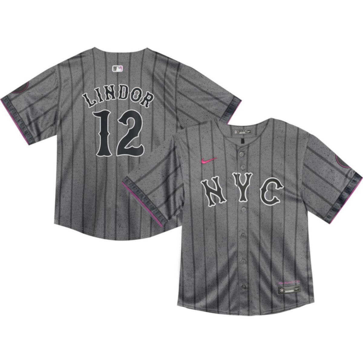 Детская Футболка Nike Francisco Lindor Graphite New York Mets 2024 City Connect Limited Player Jersey Nitro USA