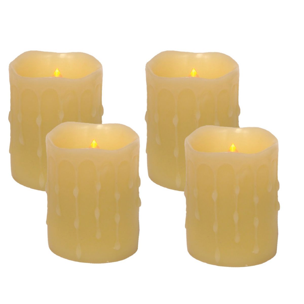 LED Dripping Wax Pillar Candles with Remote (Set of 4) Slickblue