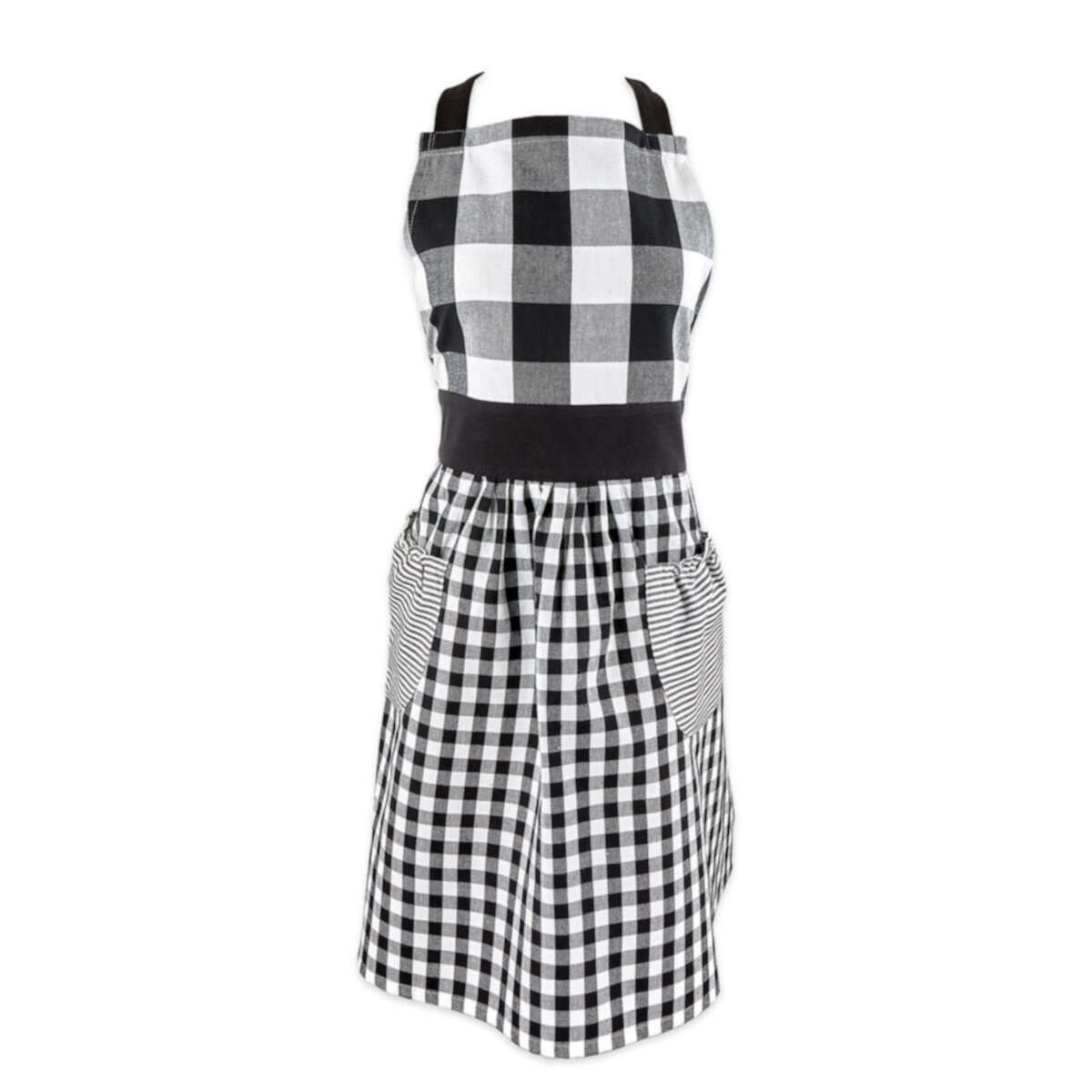 33.5&#34; Black and White Gingham Apron Contemporary Home Living