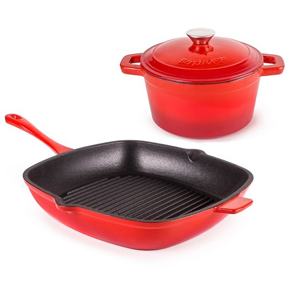 BergHOFF Neo 3-pc. Cast-Iron Dutch Oven & Grill Pan Set BergHOFF