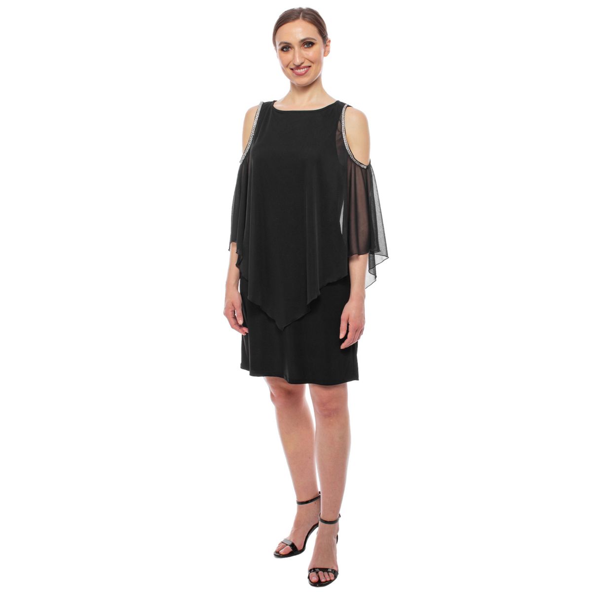 Women's Tash + Sophie Beaded Hanky Hem Overlay Dress TASH + SOPHIE