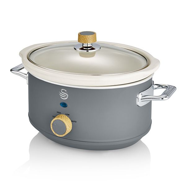 Медленный Cooker Swan Nordic 3,5 л с стеклянной крышкой и 3 температурными режимами Salton