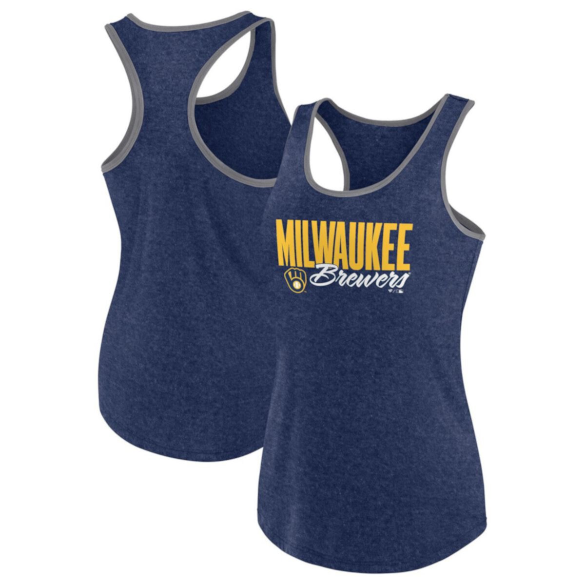 Women's Profile Navy Milwaukee Brewers Plus Size Racerback Tank Top Profile