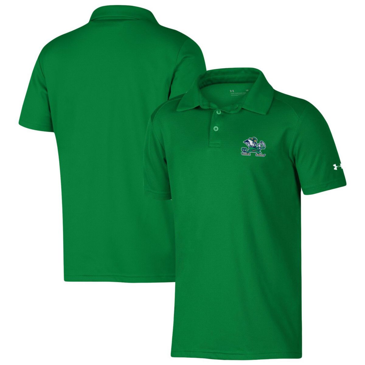 Youth Under Armour Green Notre Dame Fighting Irish Tech Mesh Polo Under Armour