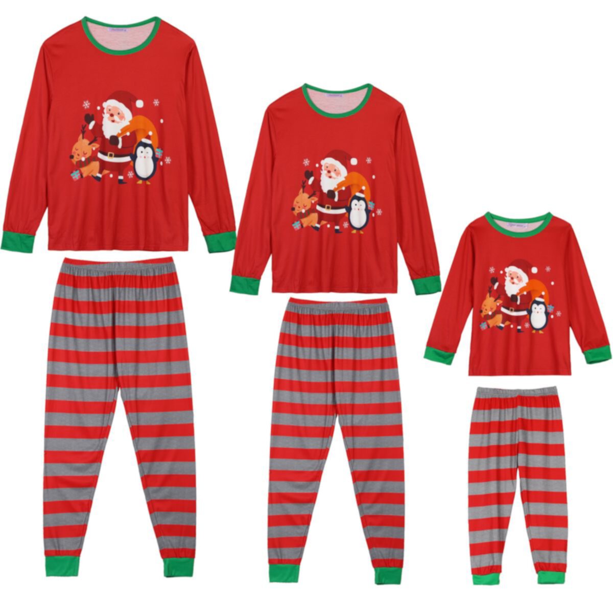 Family Matching 2 Piece Pajama Set Striped Snowman Long Sleeve Party Xmas Sleepwear Dads Red Cheibear