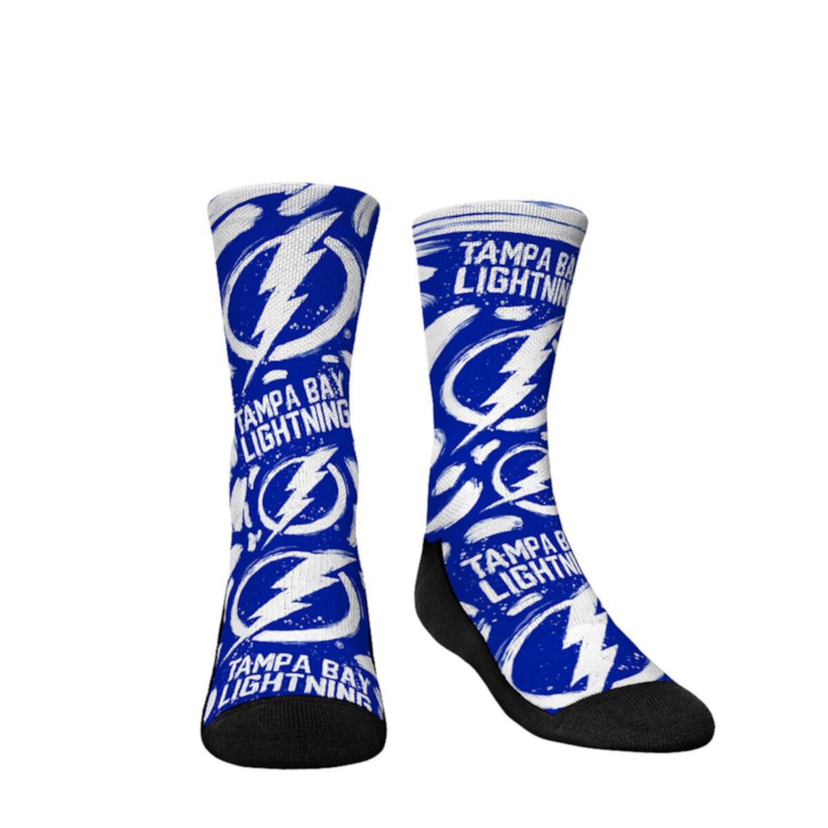Youth Rock Em Socks Tampa Bay Lightning Allover Logo & Paint Crew Socks Unbranded