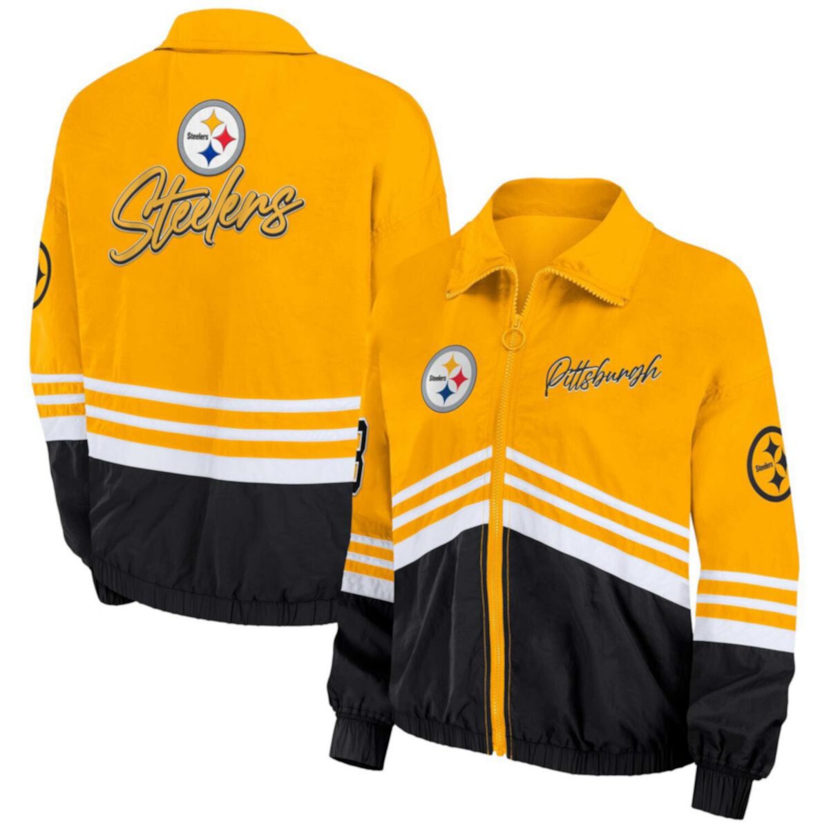 Женская Повседневная куртка Unbranded Vintage Windbreaker Full-Zip Pittsburgh Steelers Unbranded