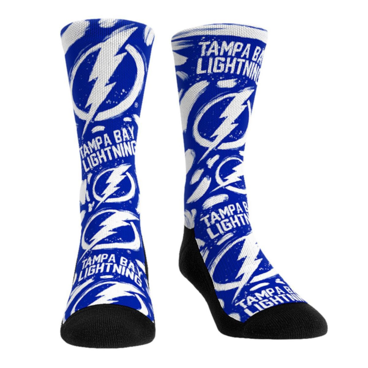 Unisex Rock Em Socks Tampa Bay Lightning Allover Logo & Paint Crew Socks Unbranded
