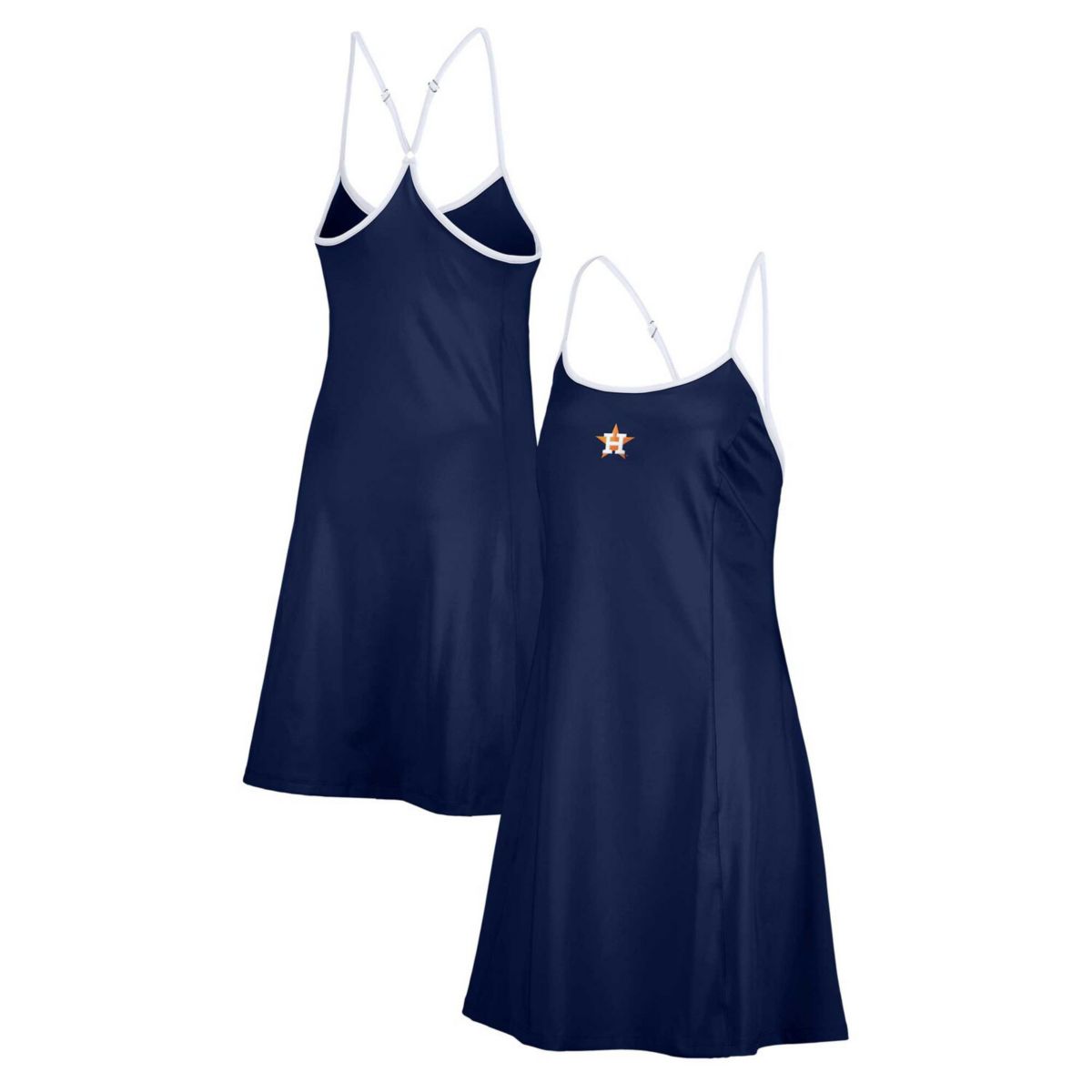 Women's Lusso  Navy Houston Astros Nakita StrappyÂ V-Neck Dress Lusso