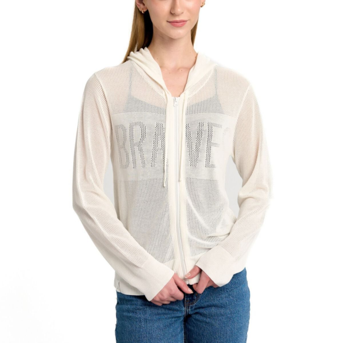 Women's Lusso Cream Atlanta Braves Summer Mesh Full-Zip Jacket Lusso