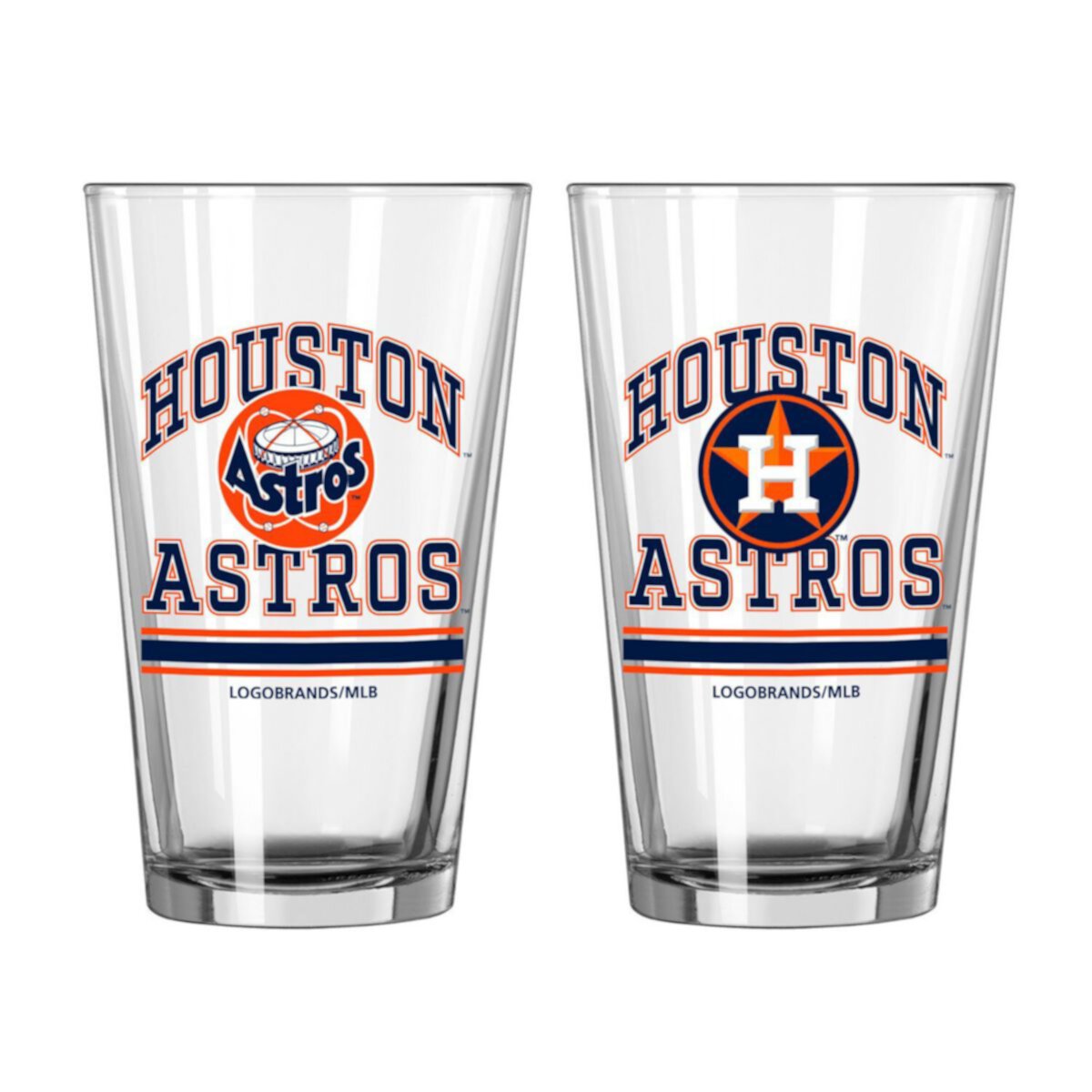 Houston Astros 16oz. Pint Glass Two Pack Logo Brand