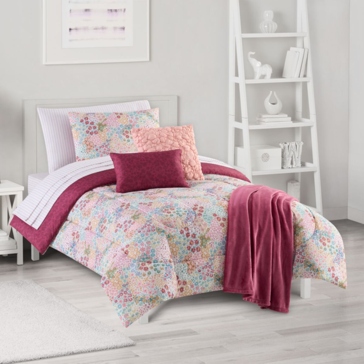 The Big One® Maddy Floral Reversible Comforter Set with Sheets, Throw & Decorative Pillows The Big One