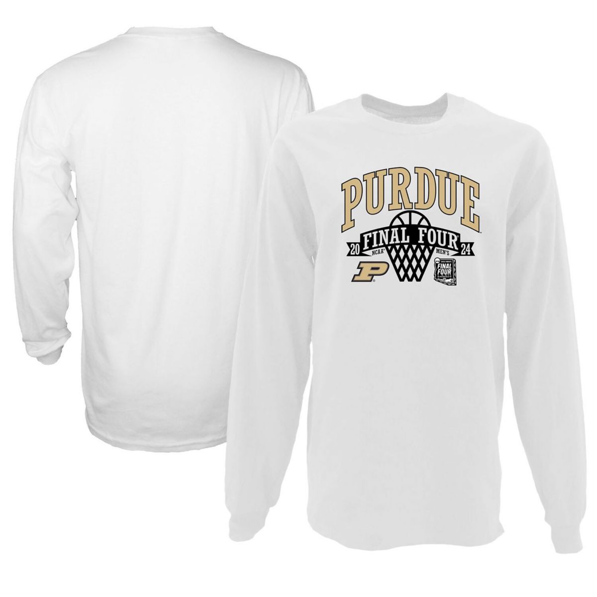 Women's Blue 84 White Purdue Boilermakers 2024 NCAA Men's Basketball Tournament March Madness Final Four Oversized Long Sleeve T-Shirt Blue 84