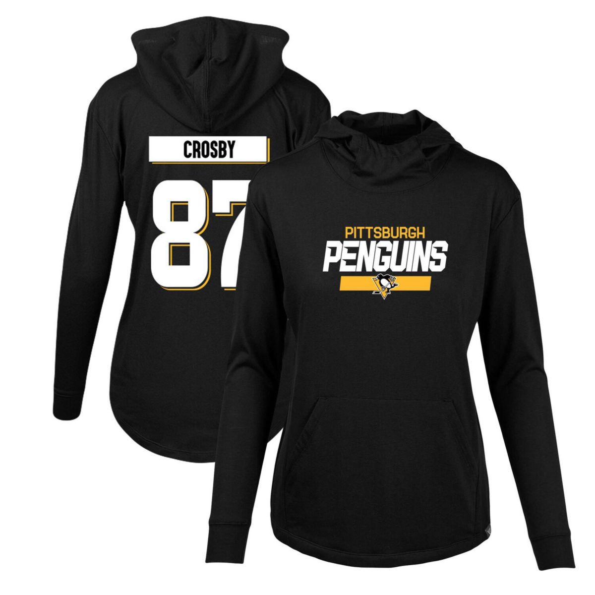 Women's Levelwear Sidney Crosby Black Pittsburgh Penguins Vivid Player Name & Number Pullover Hoodie LevelWear