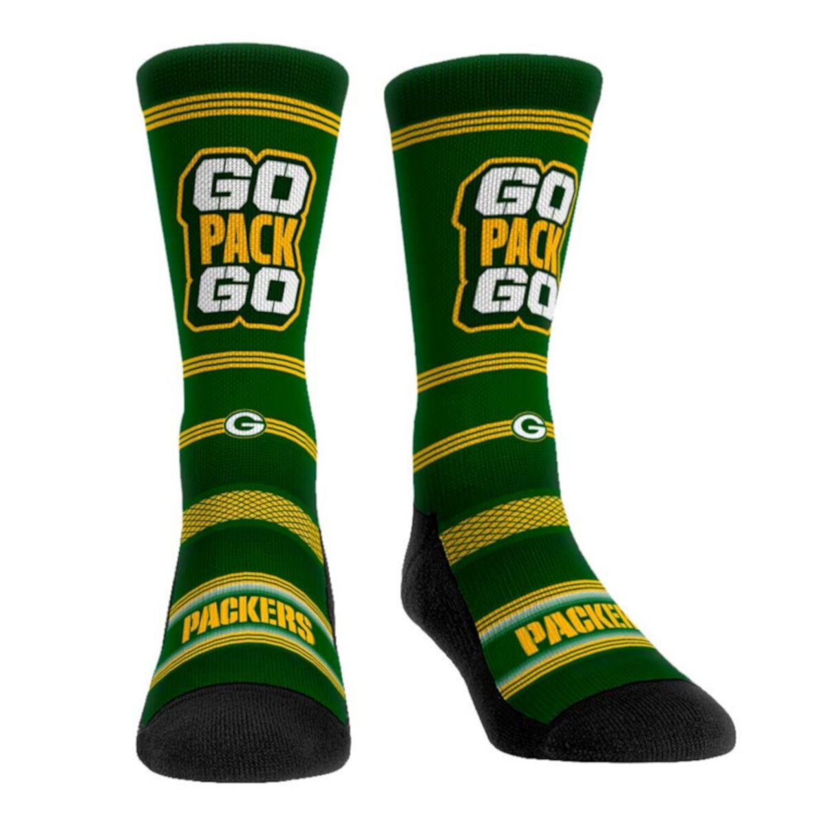 Youth Rock Em Socks Green Bay Packers Team Slogan Crew Socks Unbranded