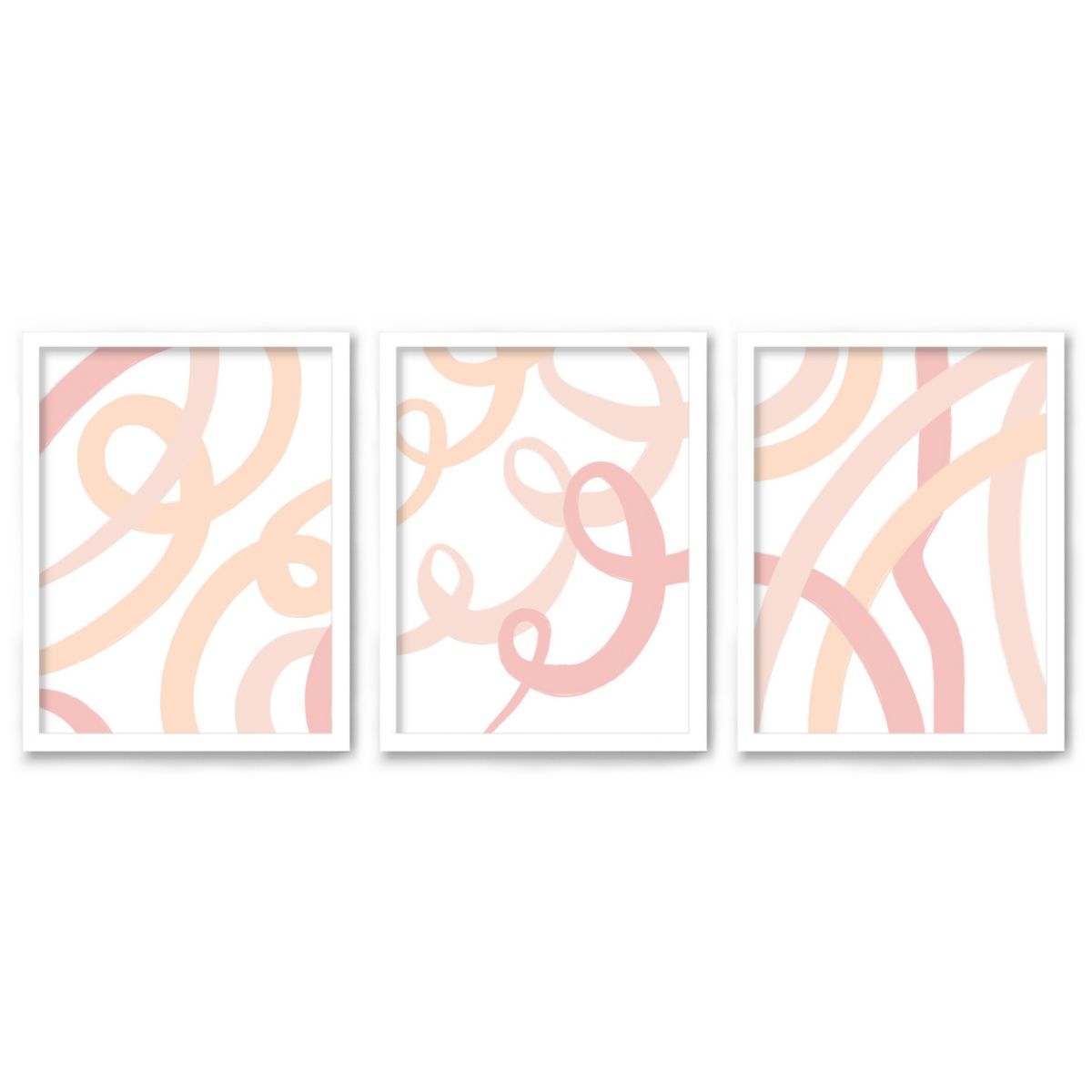 Americanflat Pink Ribbons Framed Wall Art 3-piece Set Americanflat