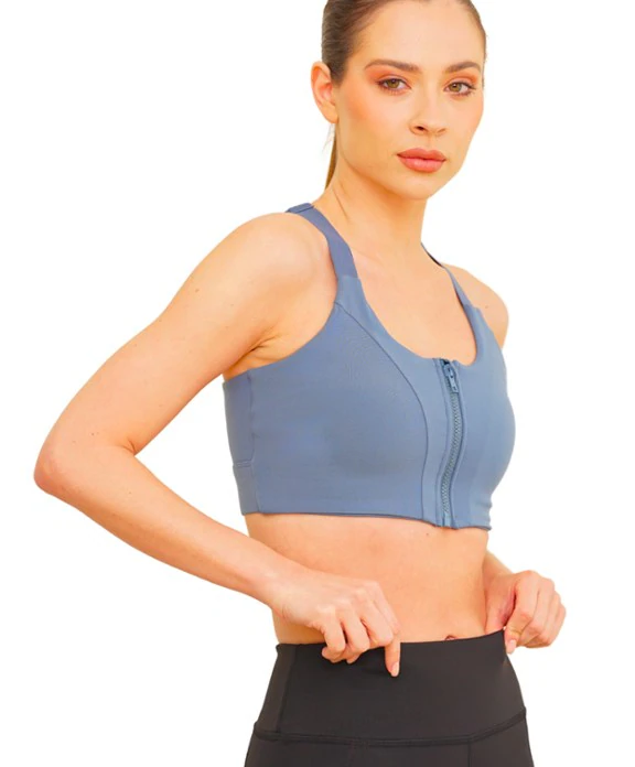 High-Impact Front Zip Sports Bra Oya Femtech Apparel