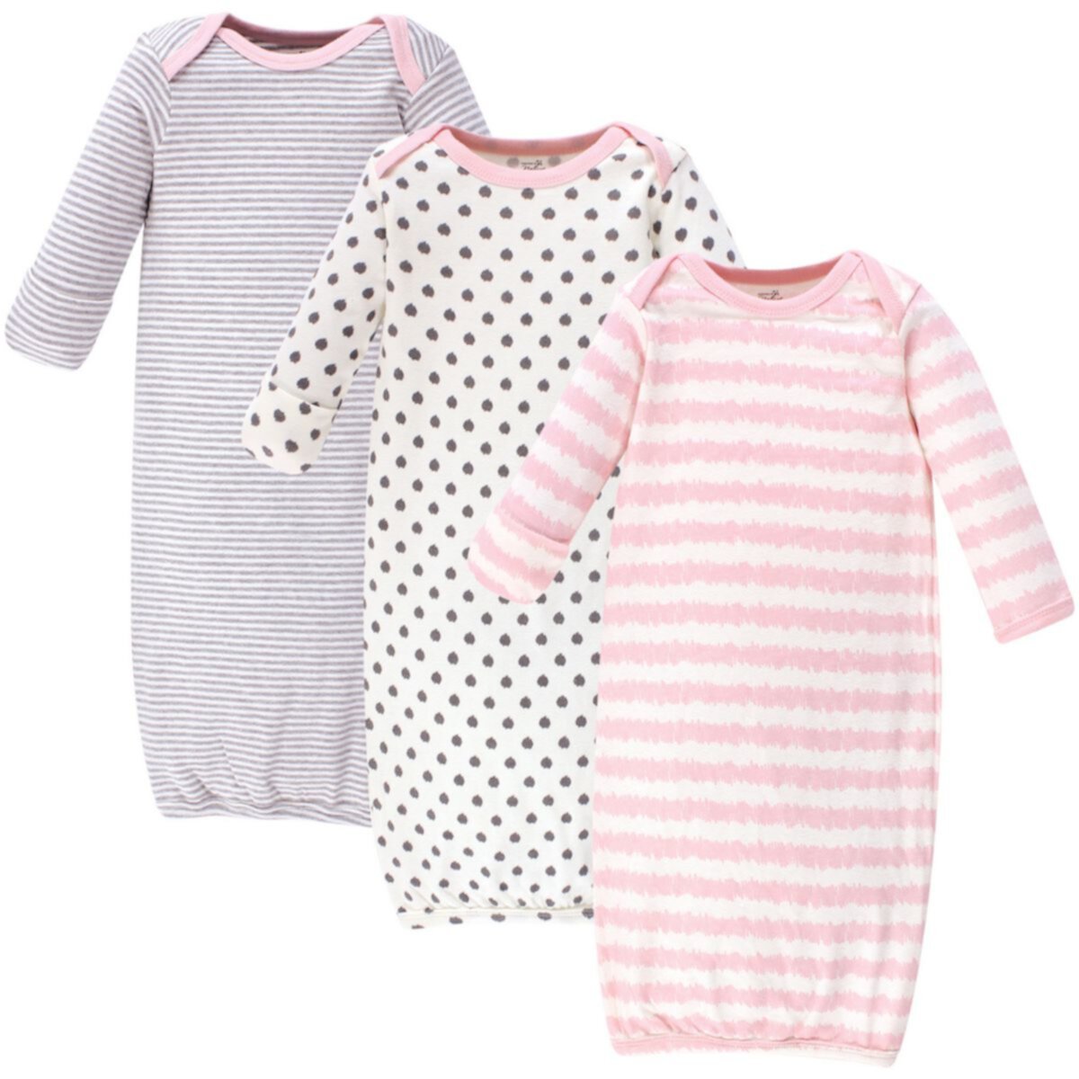 Пижамы Touched by Nature Для девочек Baby Girl Organic Cotton Long-Sleeve Gowns 3pk Touched by Nature