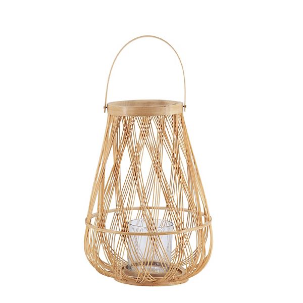 A&B Home Sienna Bamboo Candle Lantern Floor Decor A&B Home