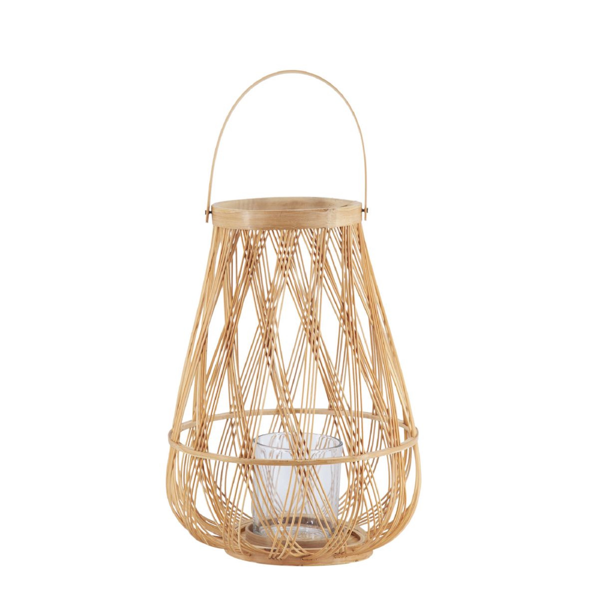 A&B Home Sienna Bamboo Candle Lantern Floor Decor A&B Home