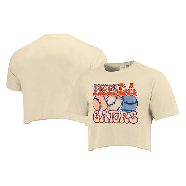 Women's Natural Florida Gators Comfort Colors Baseball Cropped T-Shirt Image One