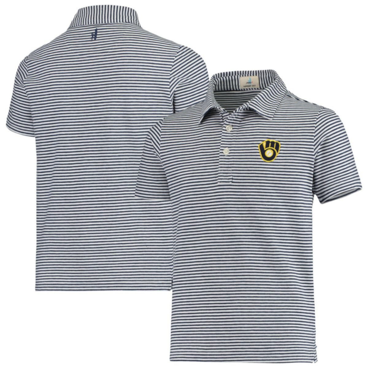 Youth johnnie-O Navy Milwaukee Brewers Nelly Striped Polo Unbranded
