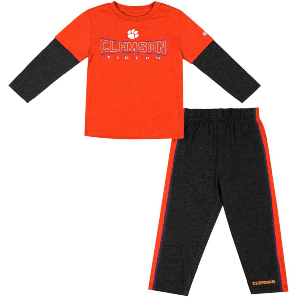 Детский комплект одежды Colosseum Clemson Tigers (Футболка с длинным рукавом и штаны) Colosseum